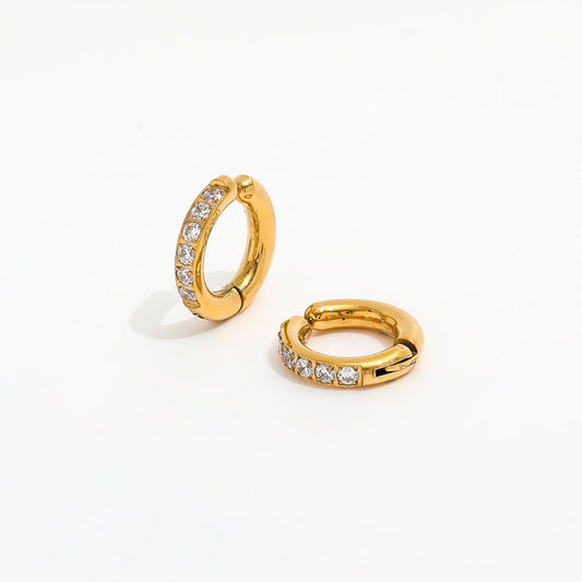 COMBO NO PIERCING ADDICT EARCUFFS - 18K GOLD PLATED + Royal Multi Stoned Press on nose ring - 18k gold plated