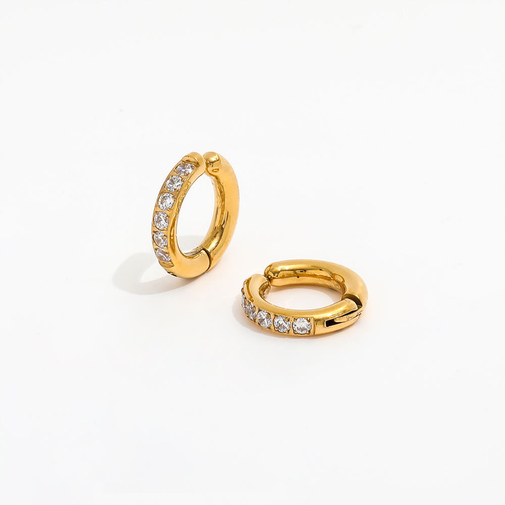 COMBO NO PIERCING ADDICT EARCUFFS - 18K GOLD PLATED + Royal Multi Stoned Press on nose ring - 18k gold plated